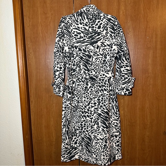 SERGIO HUDSON Target Trench Coat Animal Zebra Print Plus XS - Picture 4 of 5